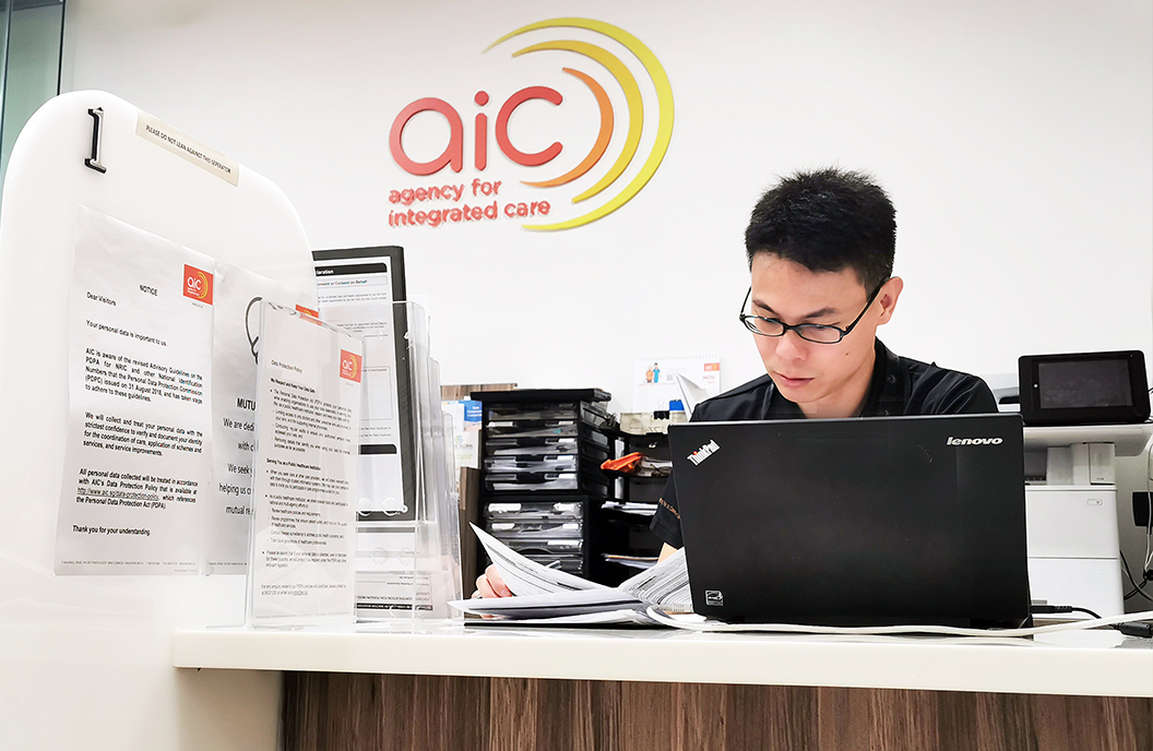 AIC Link staff Alan preparing his work for the da