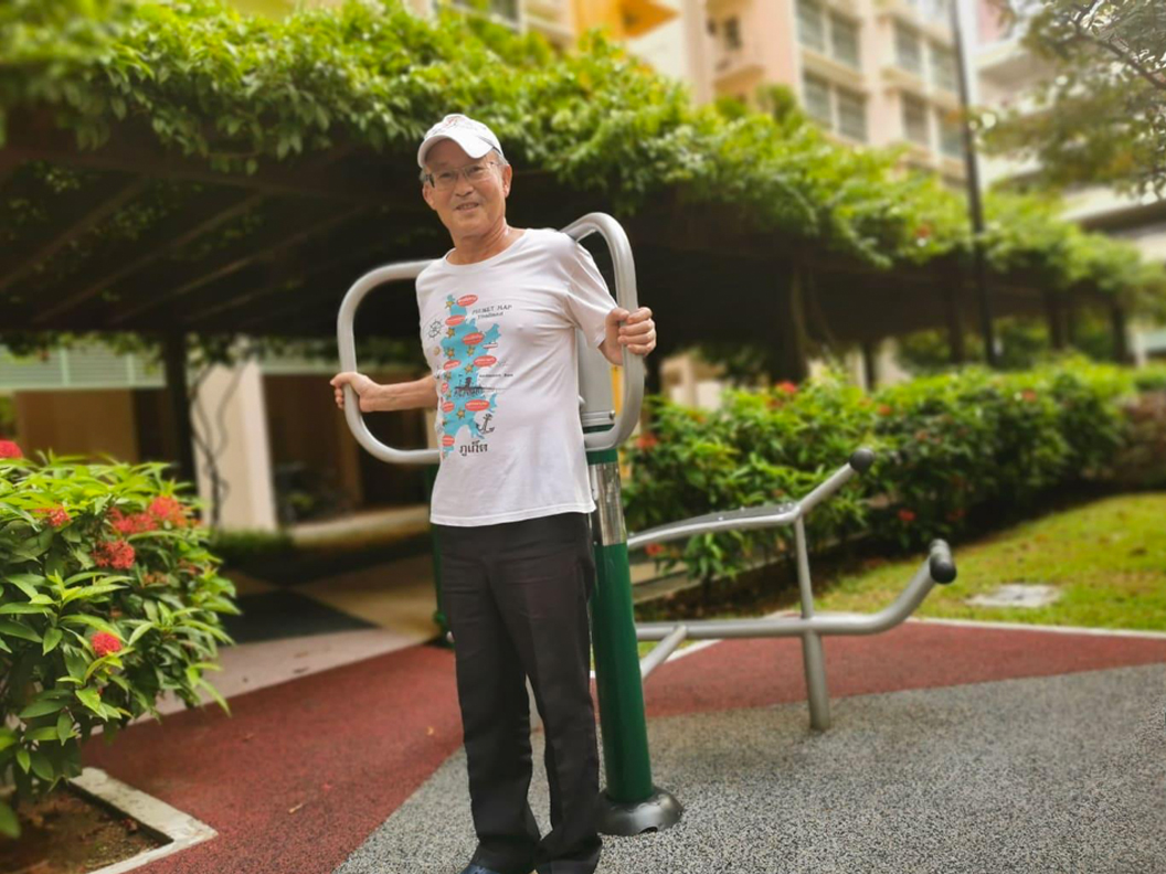 70-year-old Oon Say Tee exercises every day to keep fit