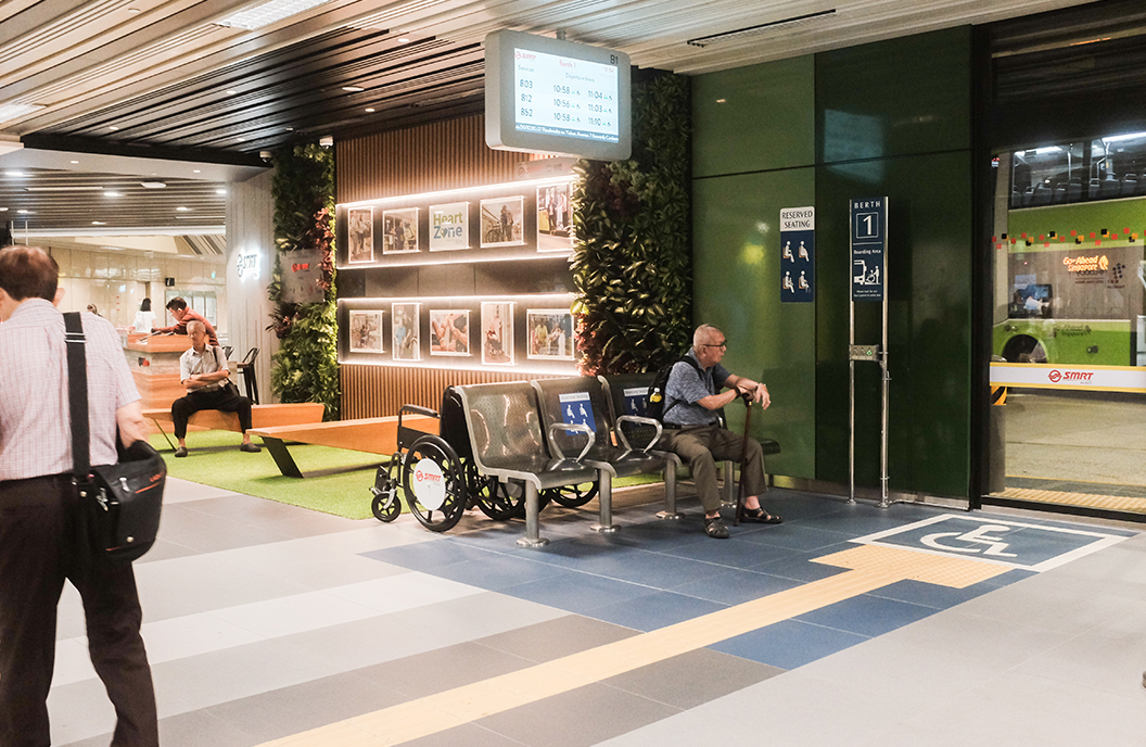 Large spaces at the Yishun Integrated Transport Hub make moving around easier, especially for wheelchair users