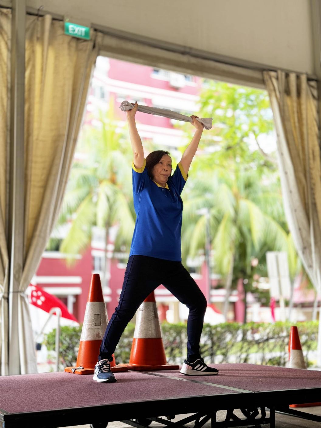 Jessie conducting an exercise class